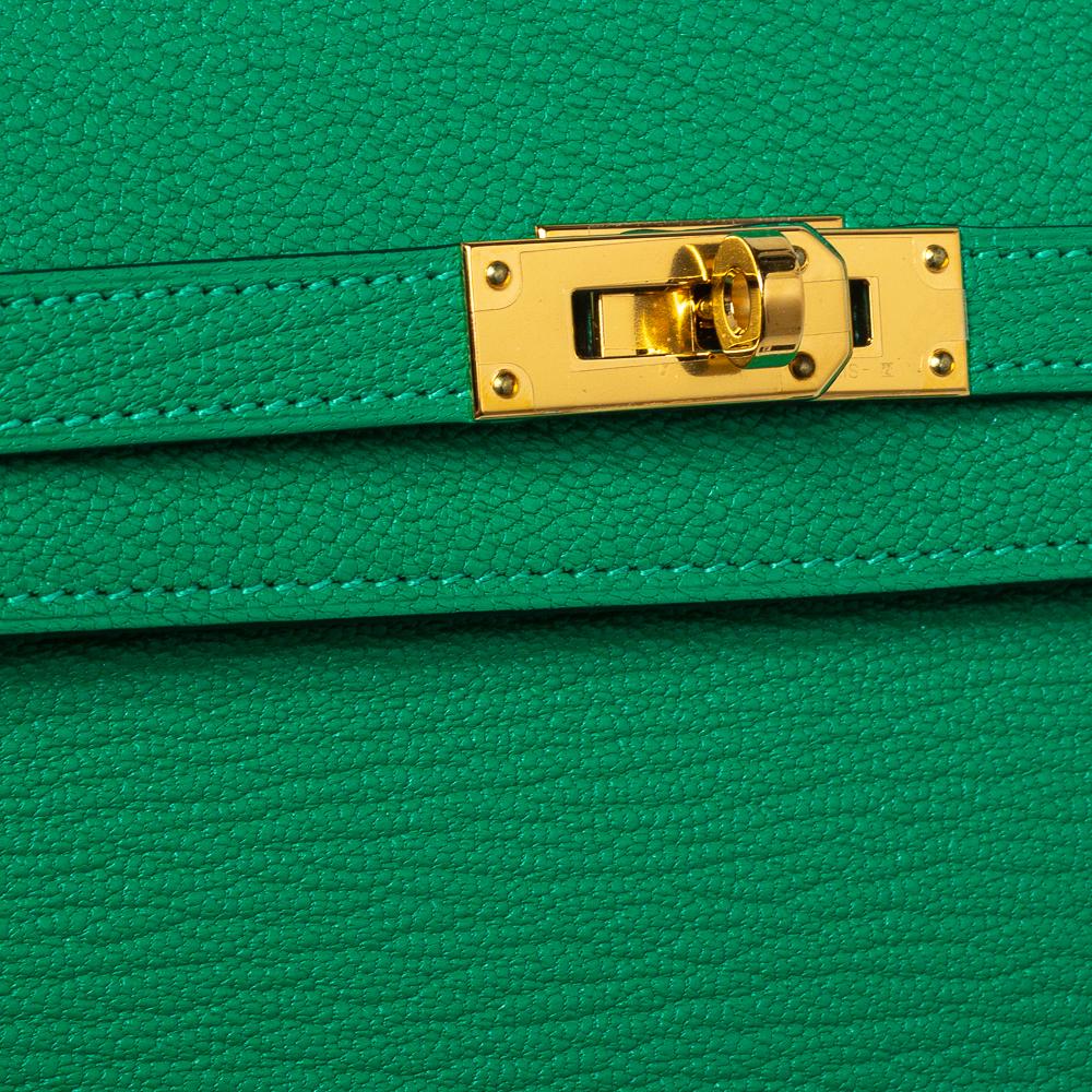 Women's Hermes Green Leather Kelly Longue Wallet