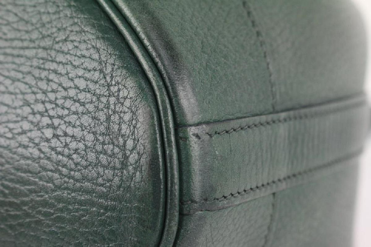 Hermès Green Leather Market GM Drawstring Bucket Hobo Bag 108h22 For Sale 4