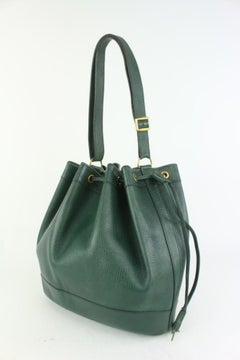 Hermès Grün Leder Markt GM Drawstring Bucket Hobo Bag 108h22
