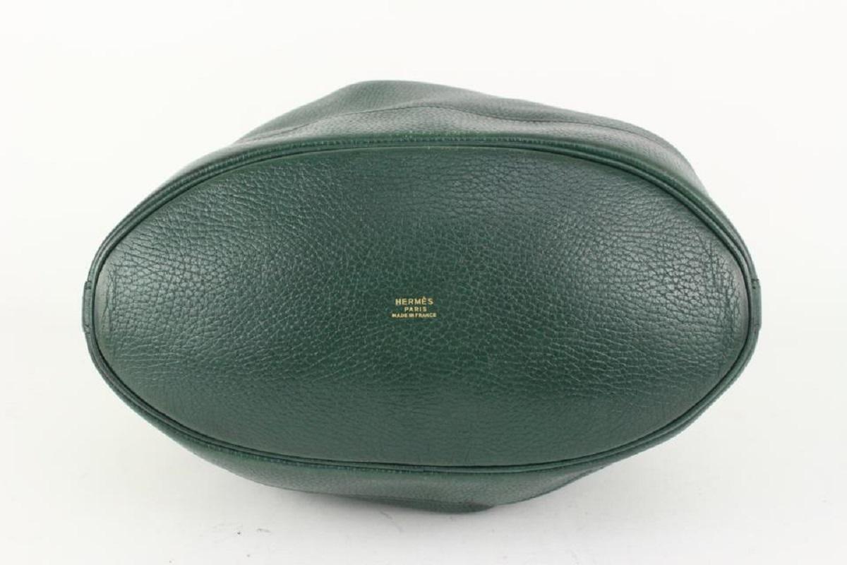 Women's Hermès Green Leather Market GM Drawstring Bucket Hobo Bag 108h22 For Sale