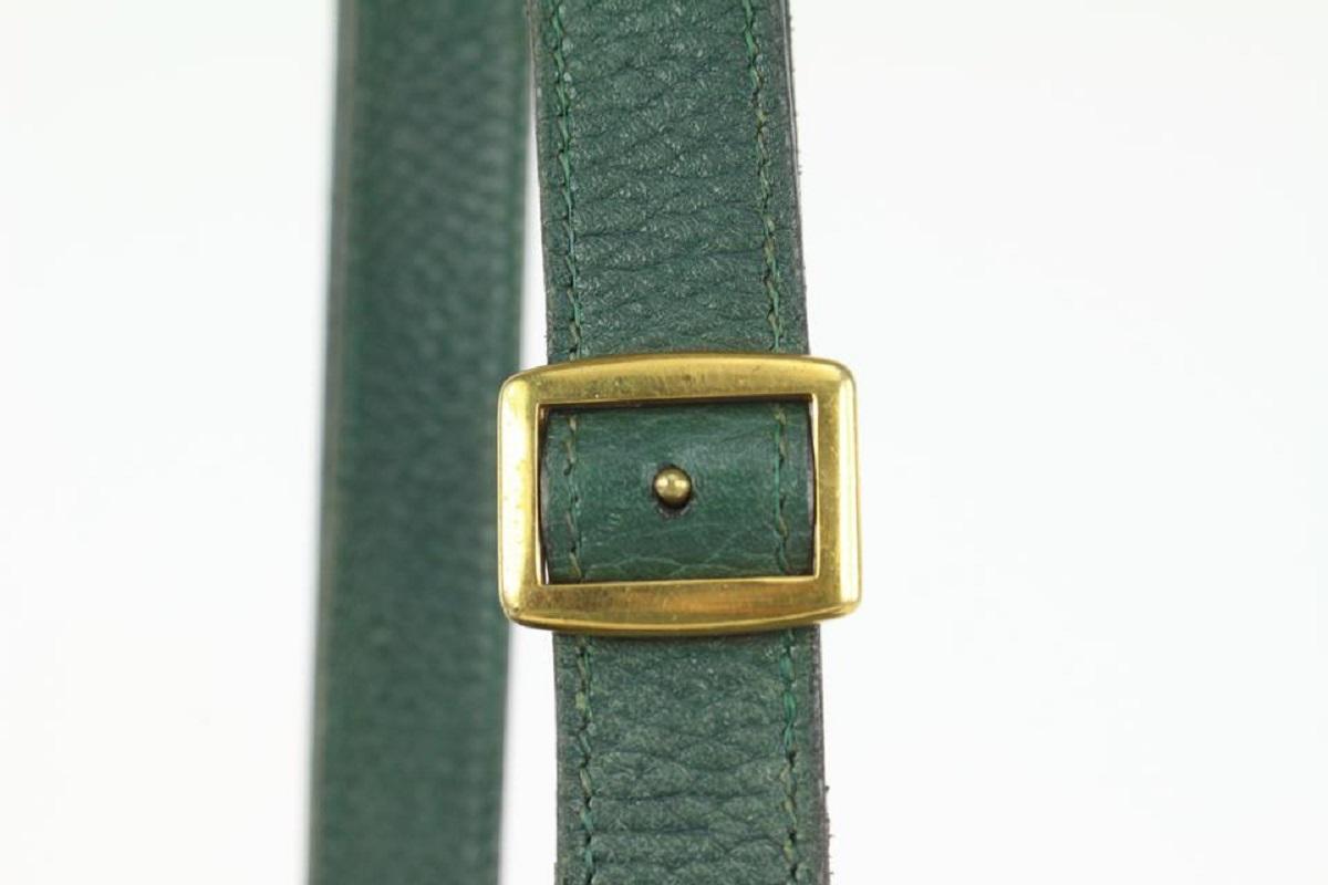 Hermès Green Leather Market GM Drawstring Bucket Hobo Bag 108h22 For Sale 1