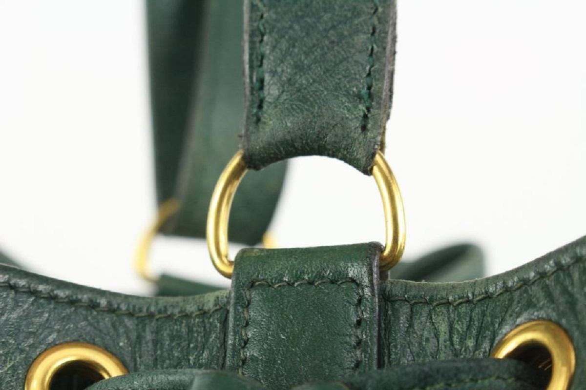 Hermès Green Leather Market GM Drawstring Bucket Hobo Bag 108h22 For Sale 2
