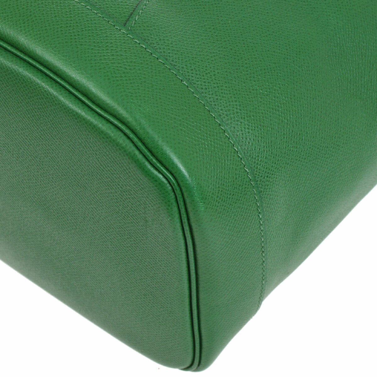 Black Hermes Green Leather Top Handle Men's Women's Carryall Travel Backpack