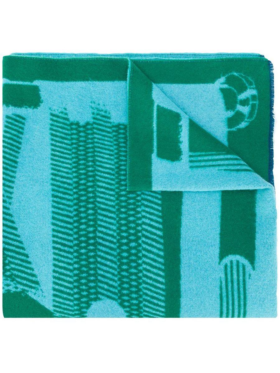 Vert Hermès - Maxi couverture carrée verte « Les Sangles » en vente