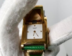 Hermes Green Medor 23mm Leather & Stainless Steel Watch