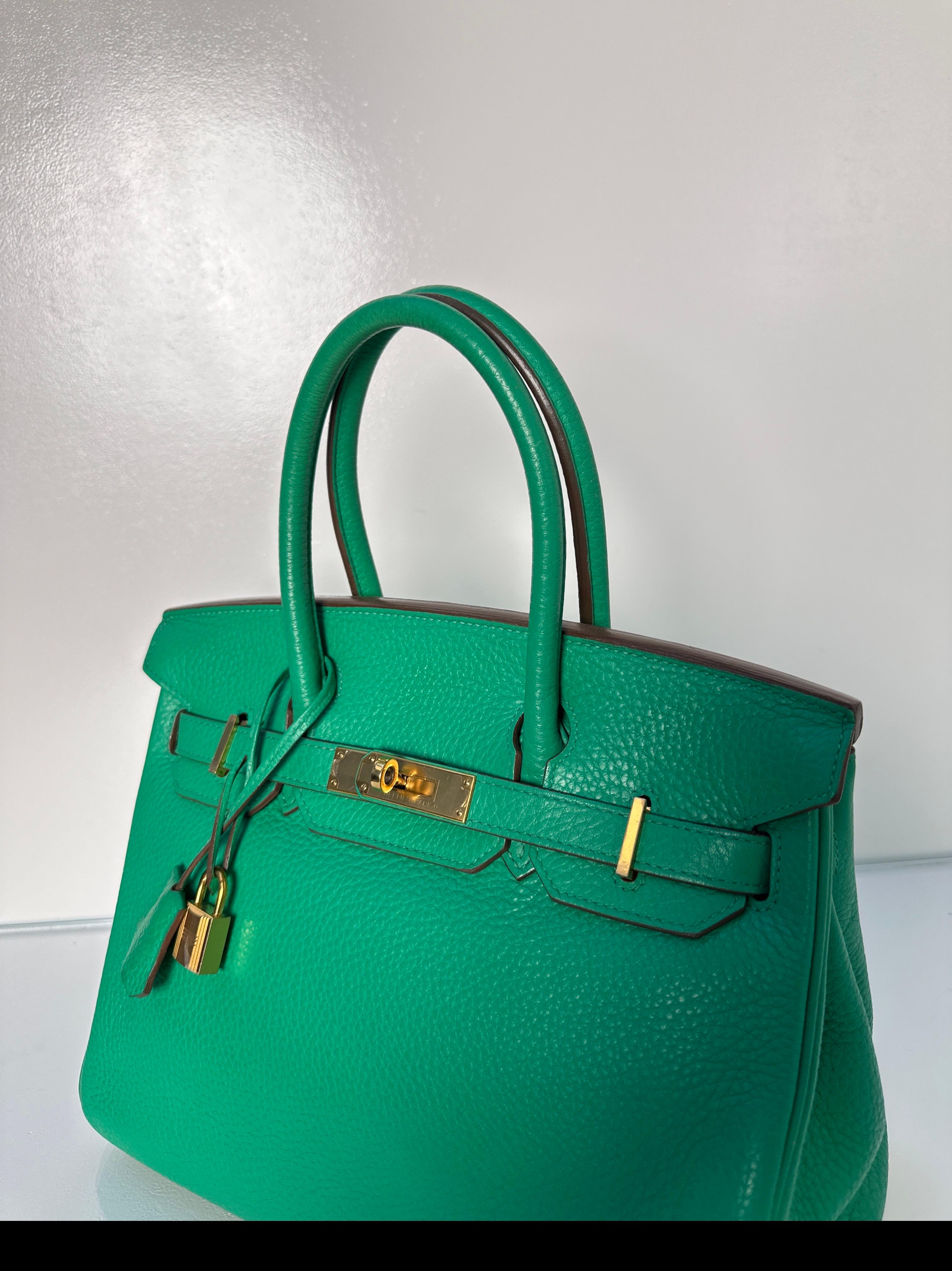 Hermes Green Menthe Birkin 30 Bag 10