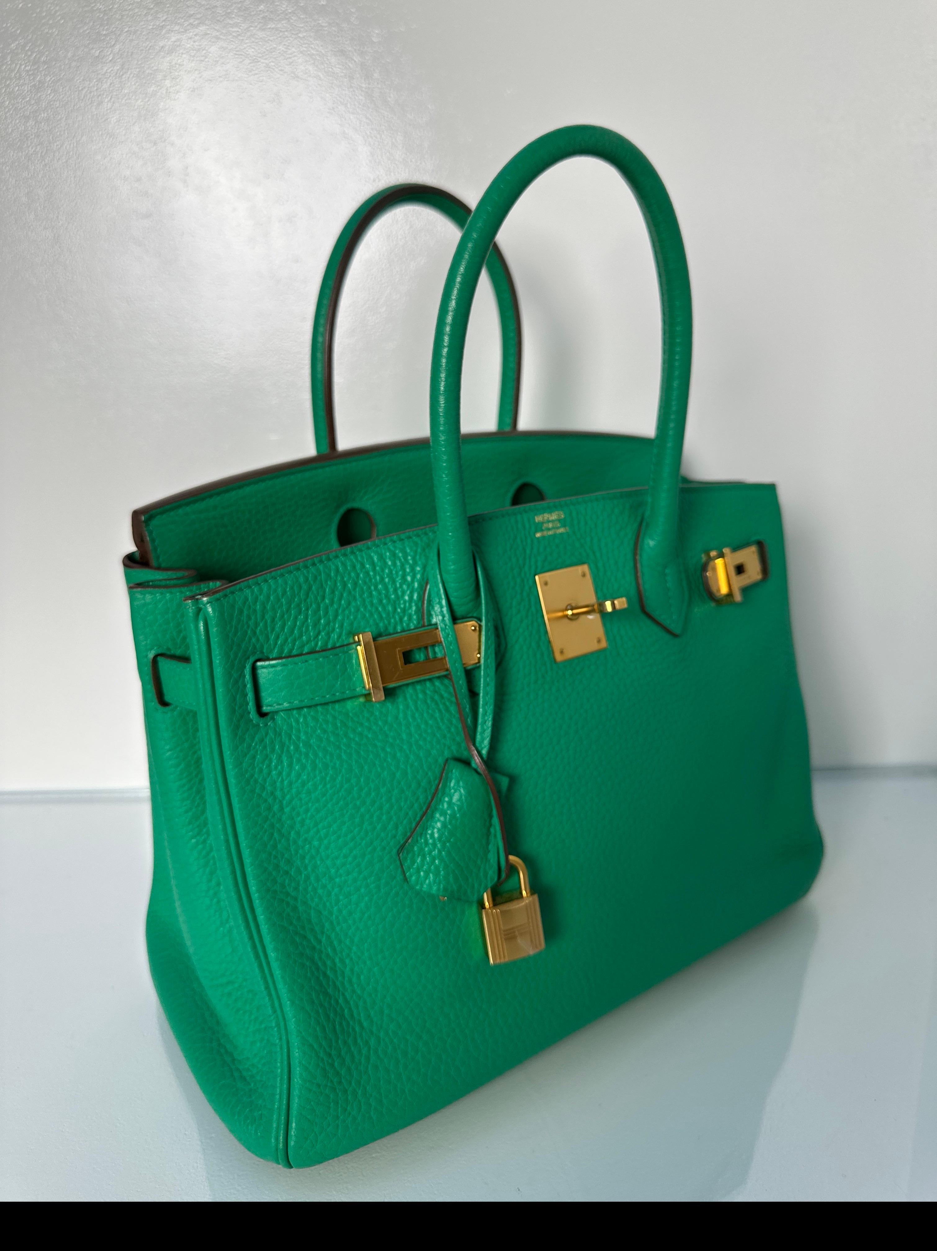 Hermes Green Menthe Birkin 30 Bag In Good Condition In Athens, GA