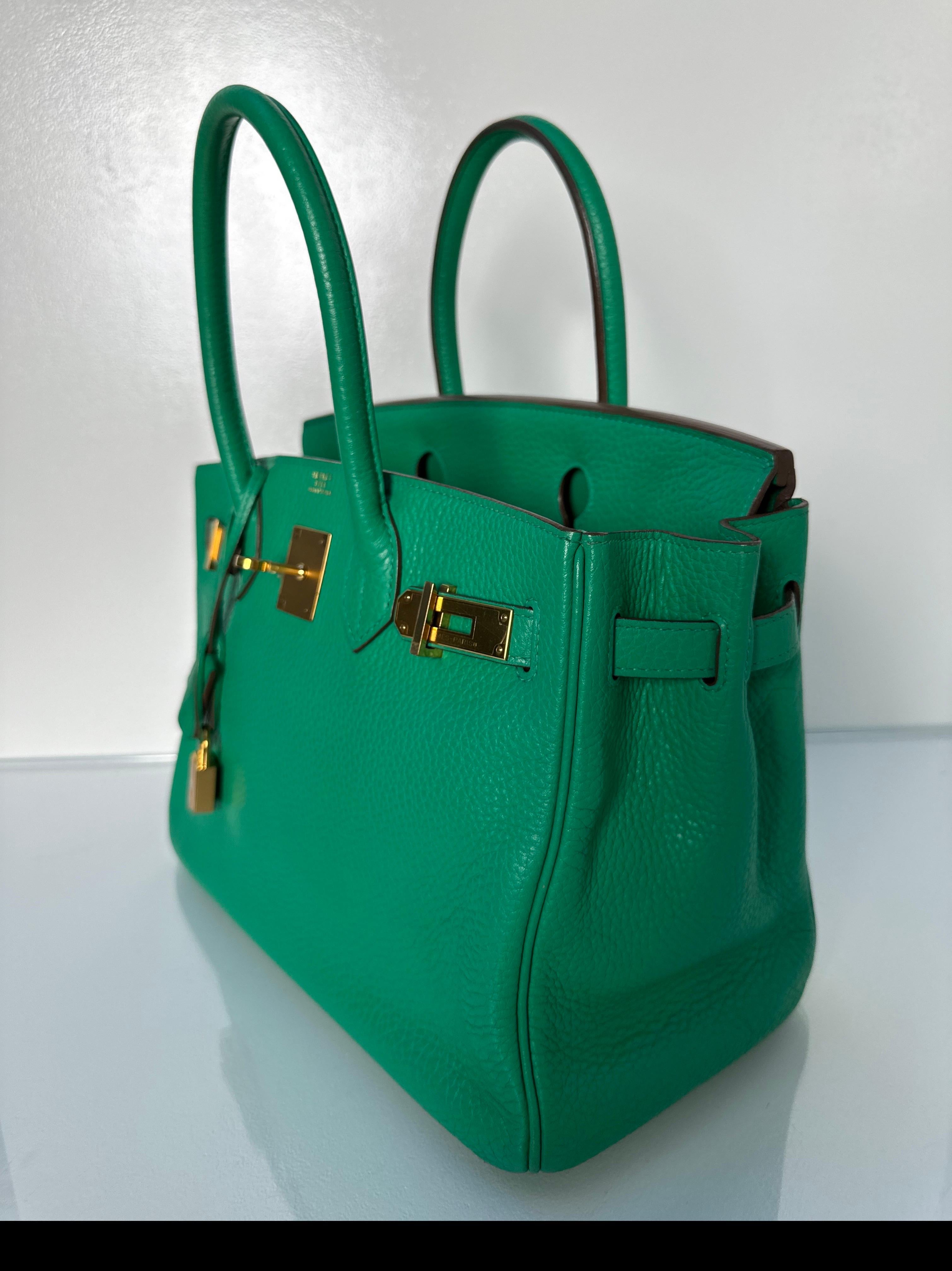 Women's or Men's Hermes Green Menthe Birkin 30 Bag