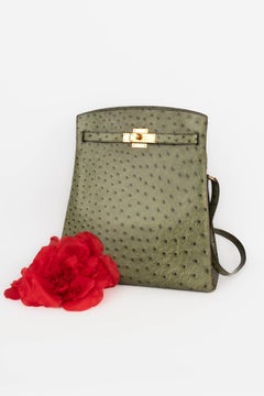 Hermès Green Ostrich Leather Kelly Sport Bag, 1987