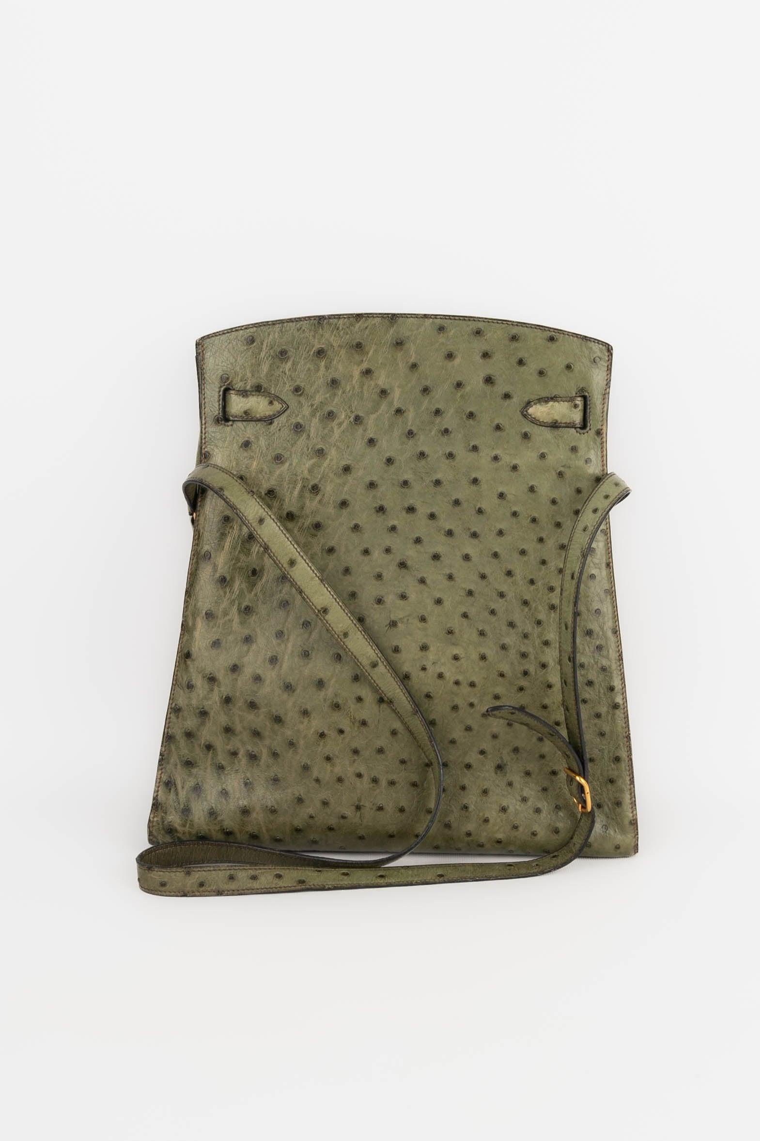Hermès Green Ostrich Leather Kelly Sport Bag, 1987 1
