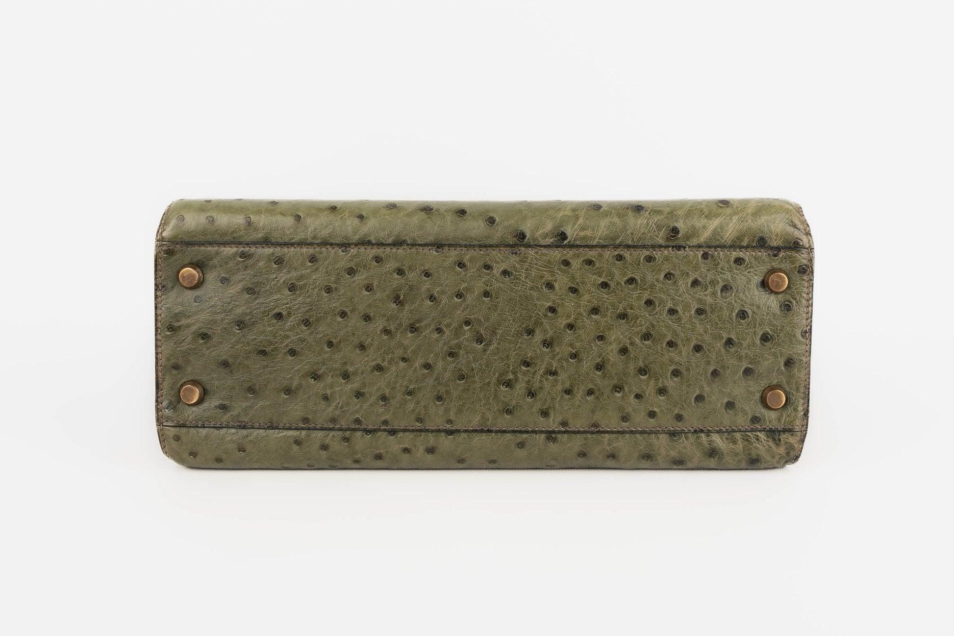 Hermès Green Ostrich Leather Kelly Sport Bag, 1987 3
