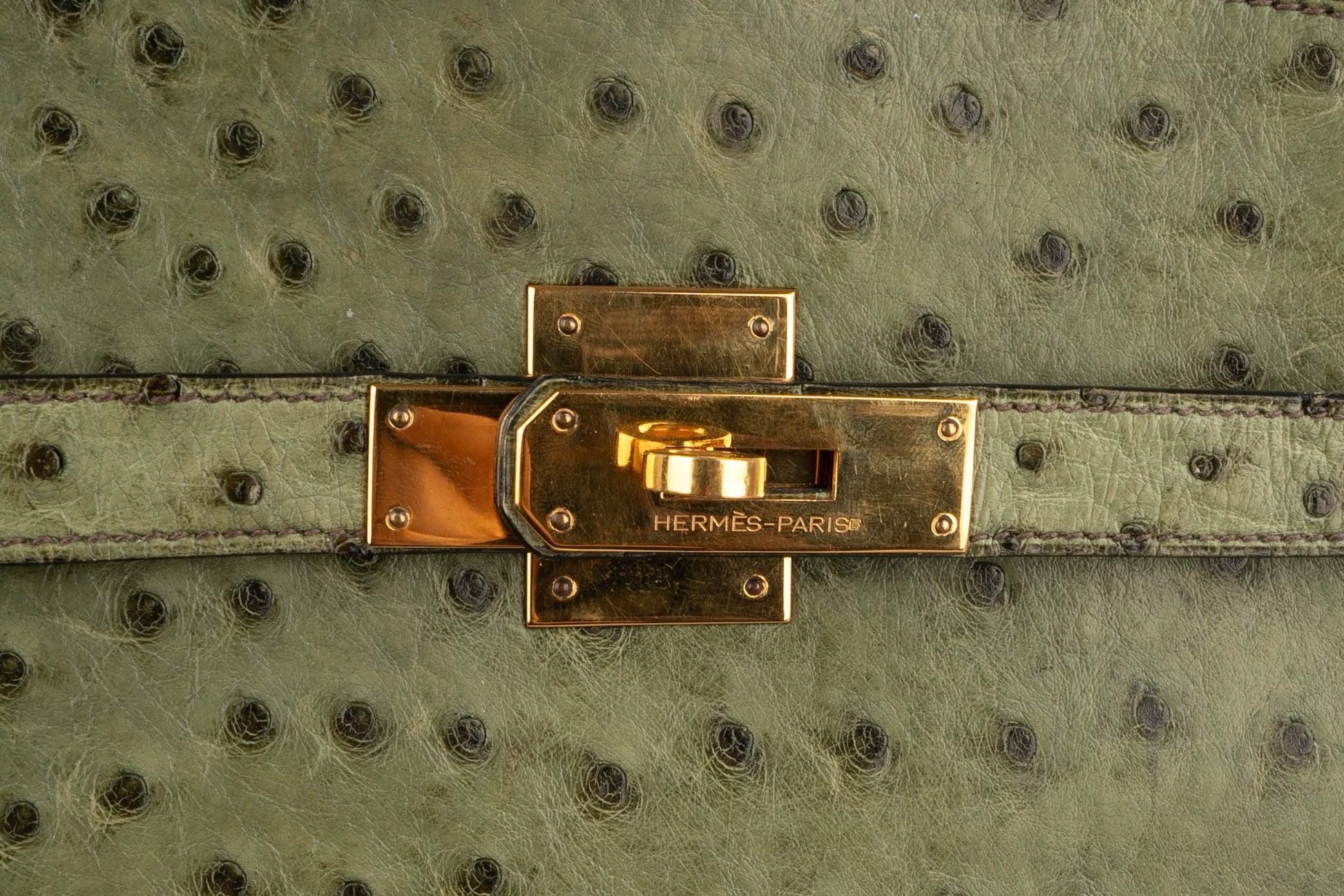 Hermès Green Ostrich Leather Kelly Sport Bag, 1987 4