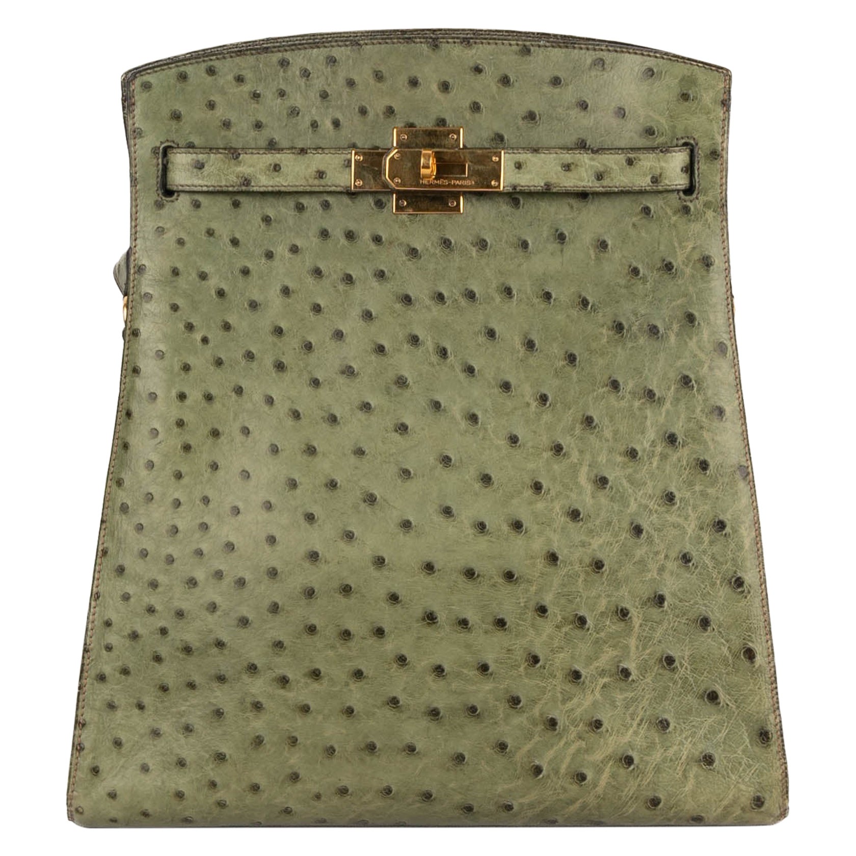 Hermès Green Ostrich Leather Kelly Sport Bag, 1987