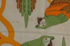 Hermès Green Parrots Cotton Sarong