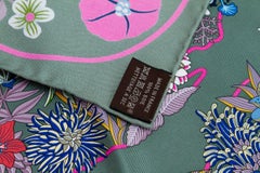 Hermès Green "Planifleurs" Silk Scarf