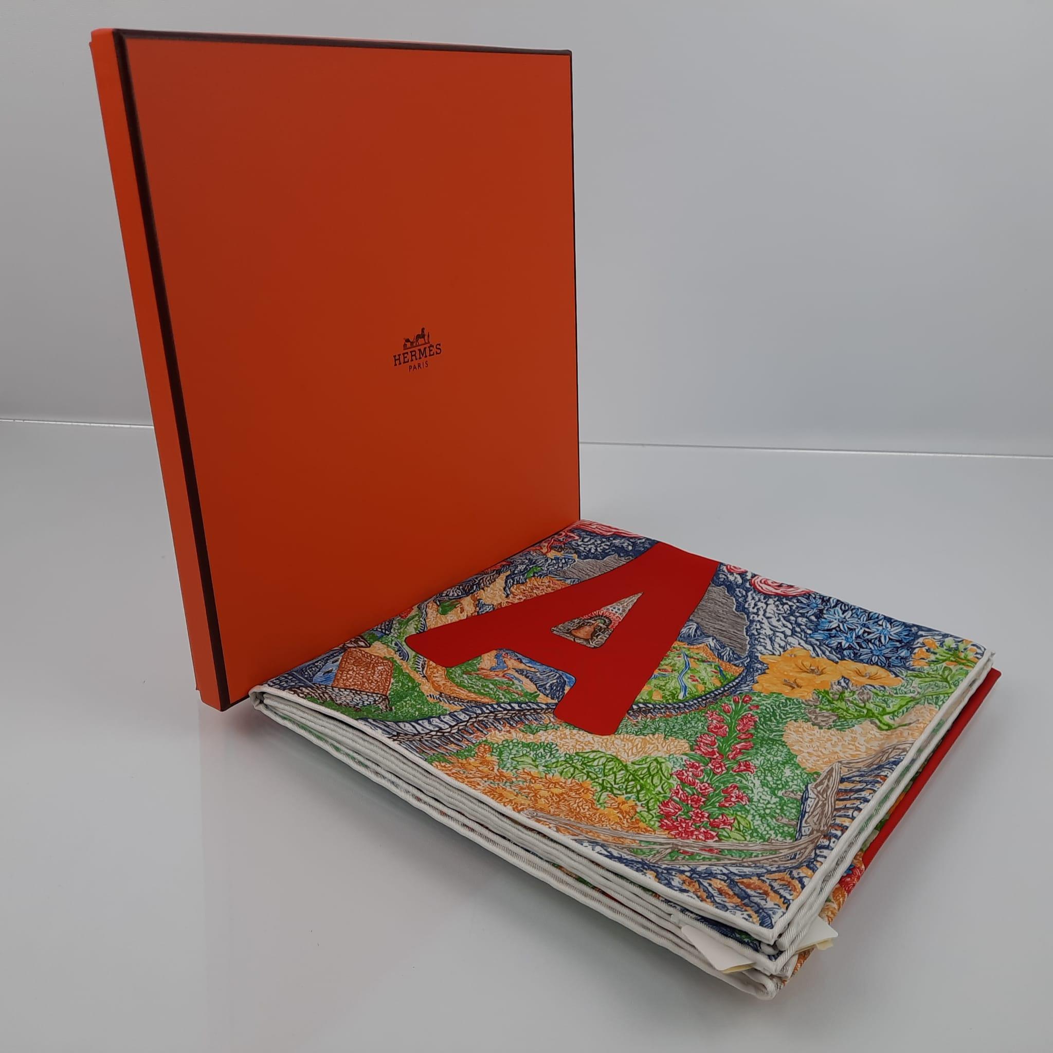 Women's or Men's Hermes Green / Red / Blue Eleftheria scarf 90