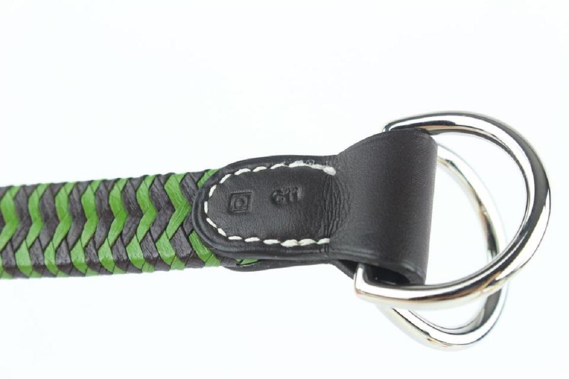 Black Hermès Green Ring Carre 25hz1009 Scarf/Wrap For Sale