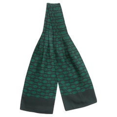 Hermes Green Silk Ascot Scarf
