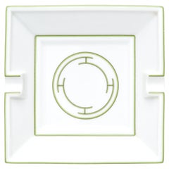 Hermes  Green Square “Rhythm” Porcelain Ashtray Organizer