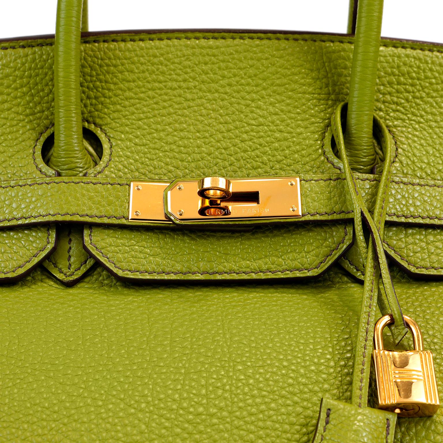 Wrong Stick out Injection Hermès Green Togo 35 cm Birkin with Gold Hardware For Sale at 1stDibs