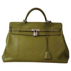 Hermès green travel bag kelly 50