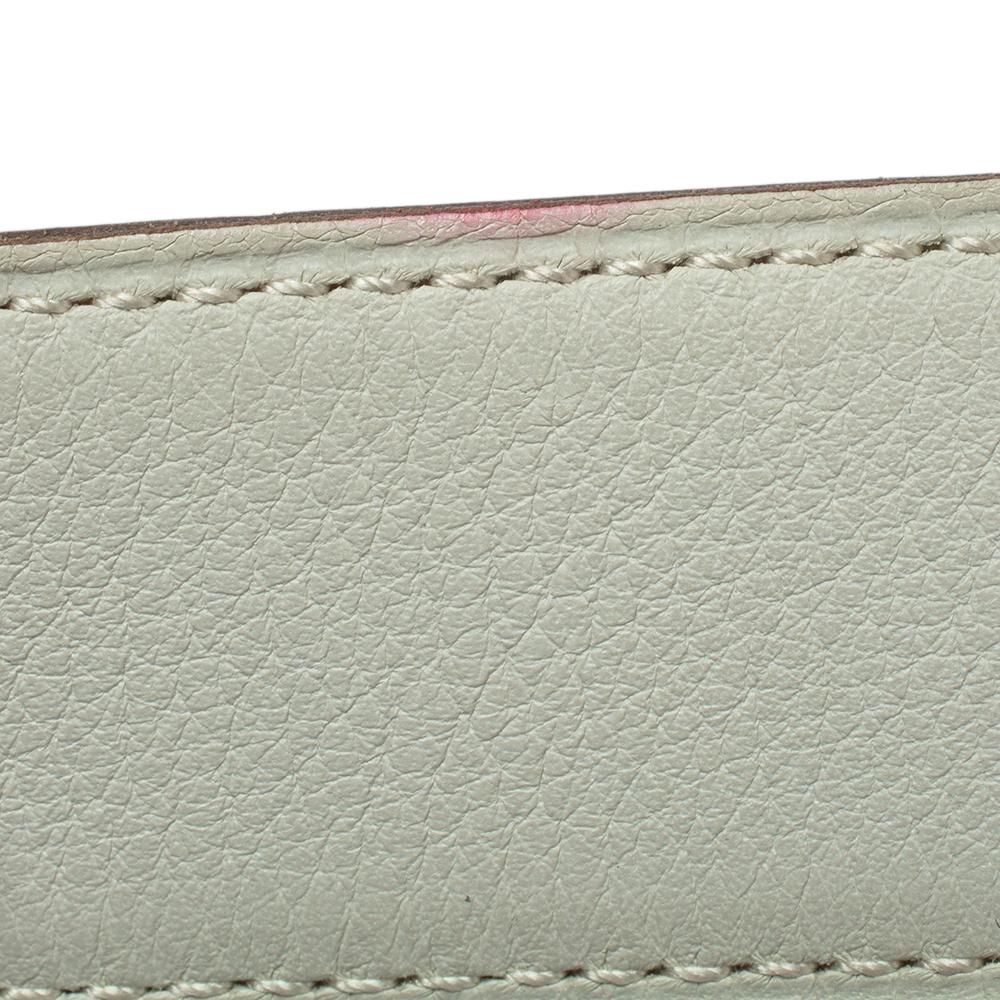 Hermes Green/White Leather Idem Reversible Belt Size 95 CM 1