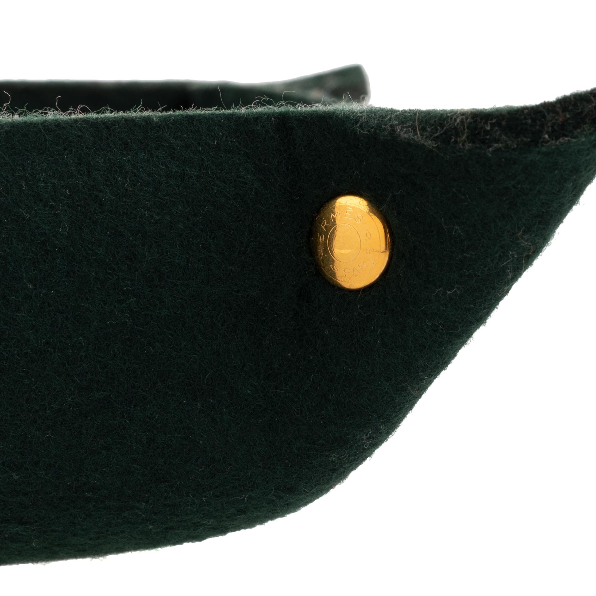 Black Hermes Green Wool Sundries Tray in very good condition !