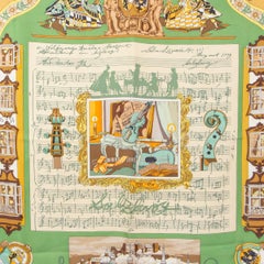 Hermes green yellow SALZBURG 90 silk twill Scarf