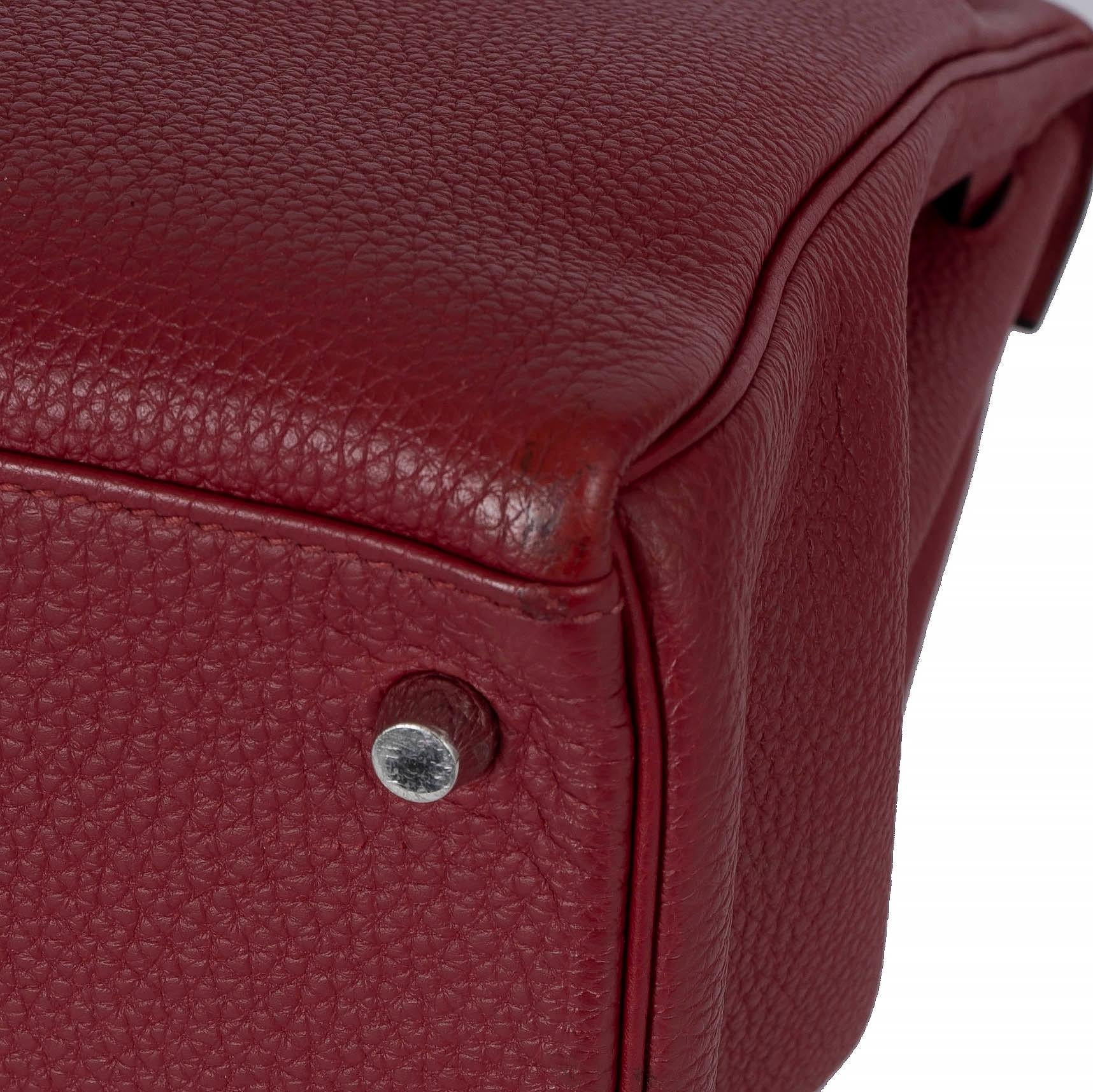 HERMES Grenat red Clemence leather KELLY 35 RETOURNE Bag Phw For Sale 5