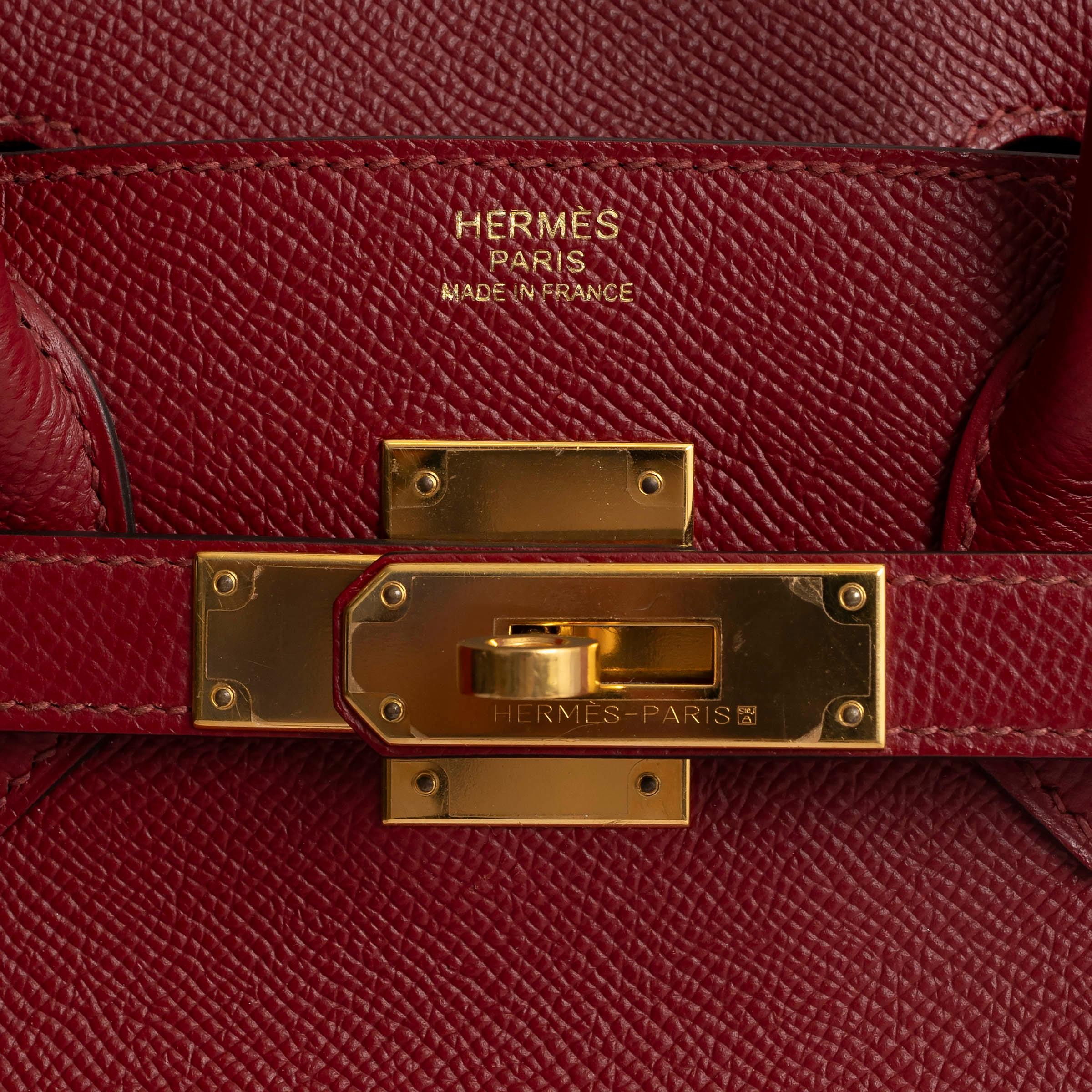 HERMES Grenat red Epsom leather BIRKIN 30 Bag Ghw For Sale 1