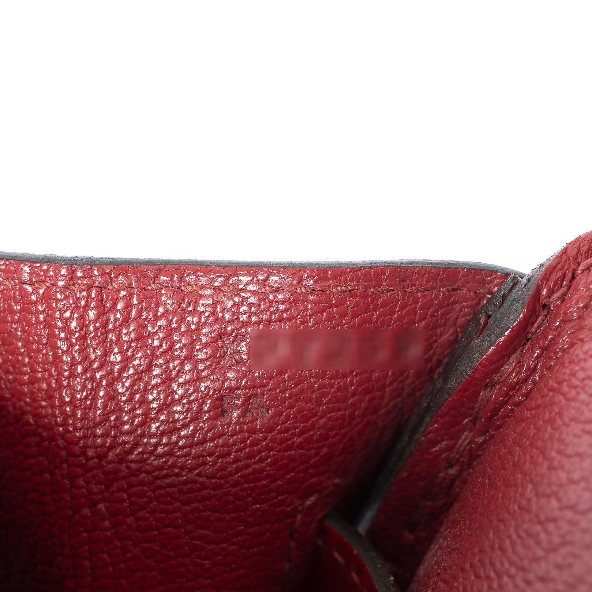 HERMES Grenat red Epsom leather BIRKIN 30 Bag Ghw For Sale 2