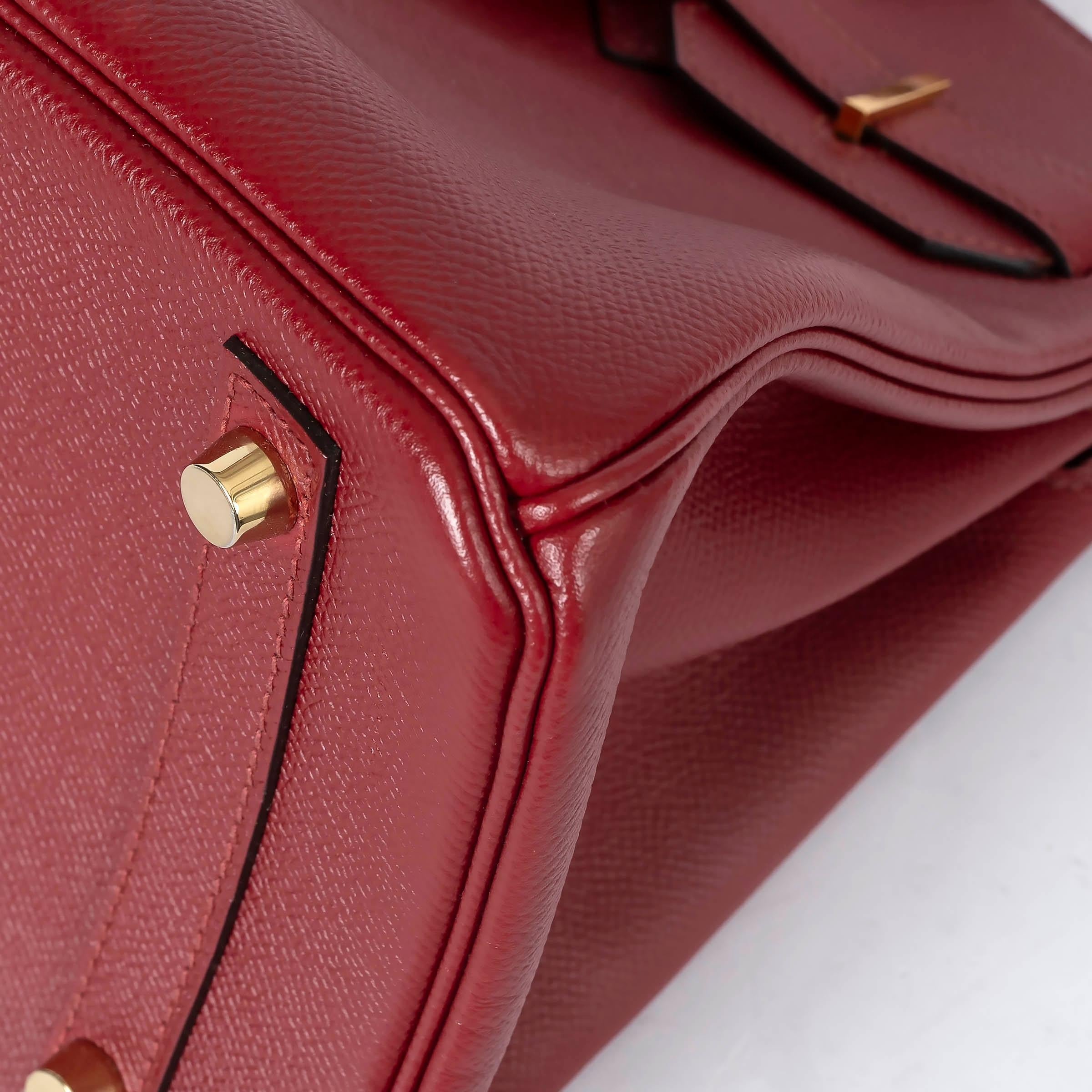 HERMES Grenat red Epsom leather BIRKIN 30 Bag Ghw For Sale 4