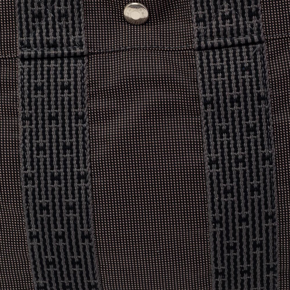Women's Hermes Grey/Black Canvas Fourre Tout PM Bag