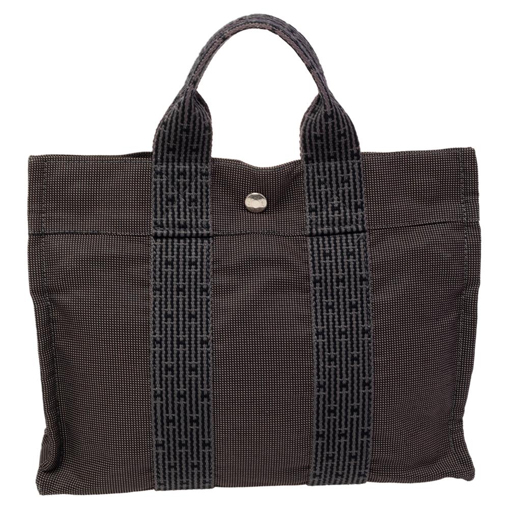 Hermes Grey/Black Canvas Fourre Tout PM Bag 2