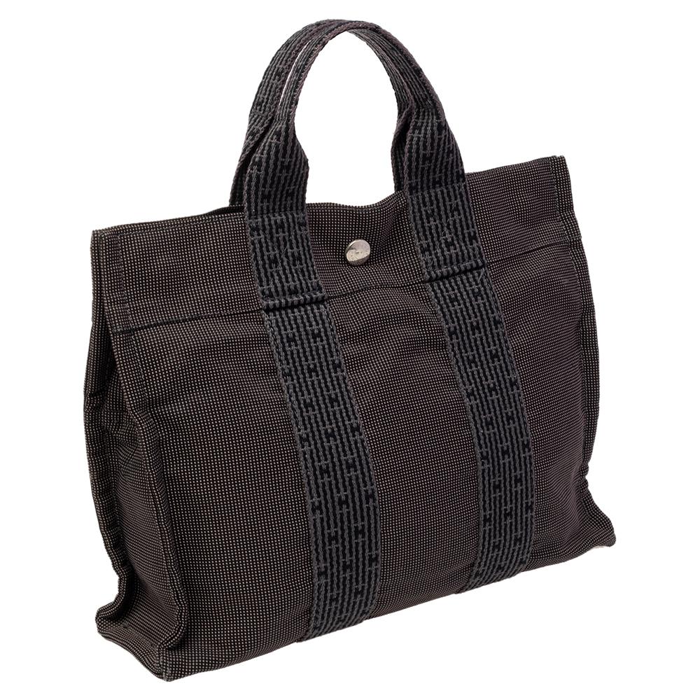 Hermes Grey/Black Canvas Fourre Tout PM Bag 3