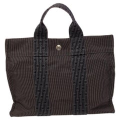 Hermes Grey/Black Canvas Fourre Tout PM Bag