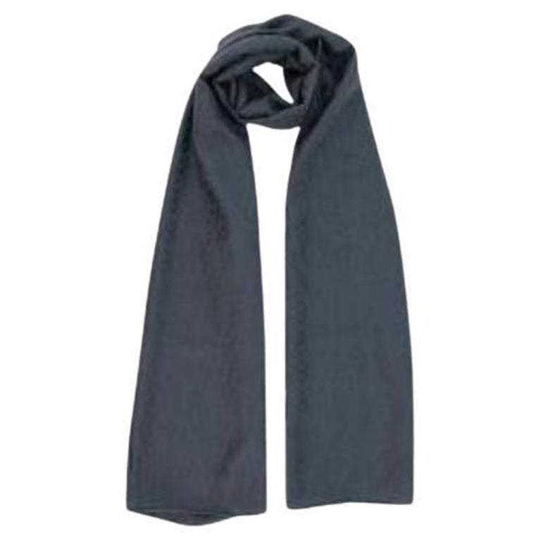 HERMES Boyfriend 100 cashmere silk Grrrrr! Grrrrr! Bear Pattern scarf Navy black