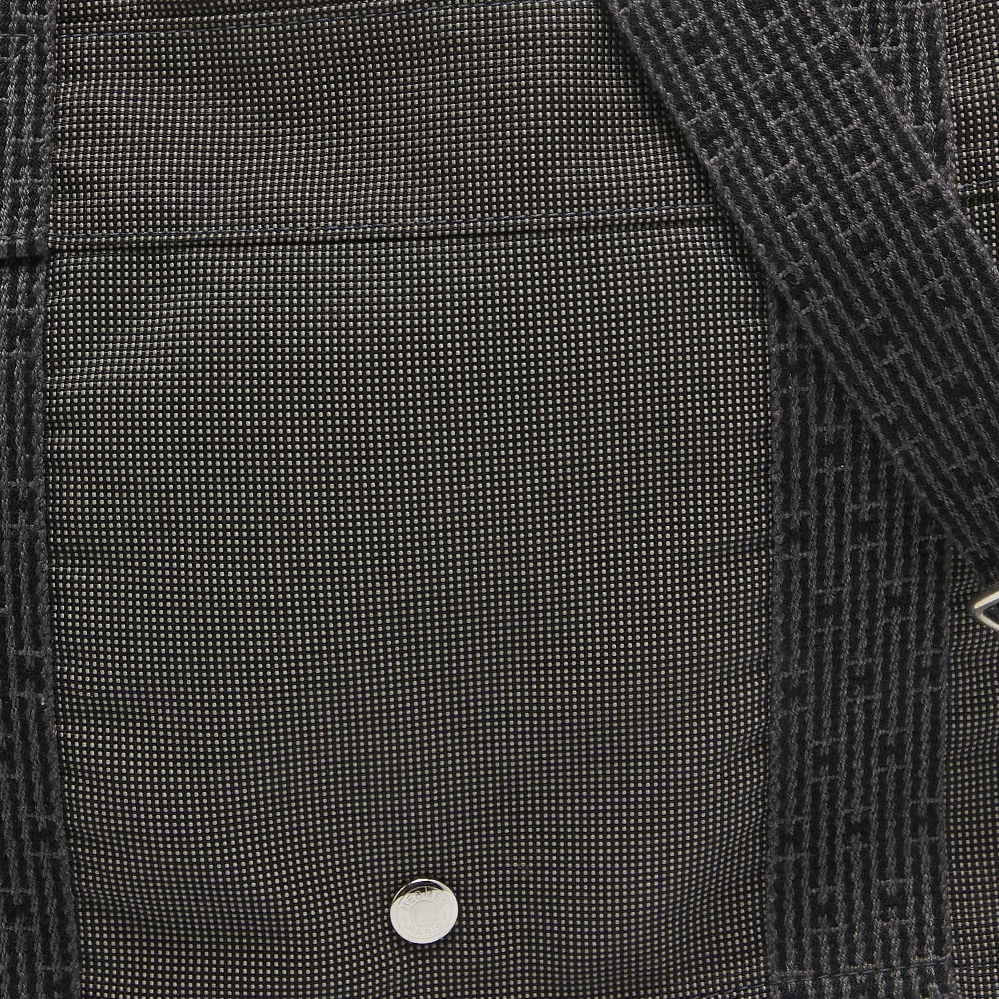 Hermes Grey Canvas Fourre Tout Besace Messenger Bag 1