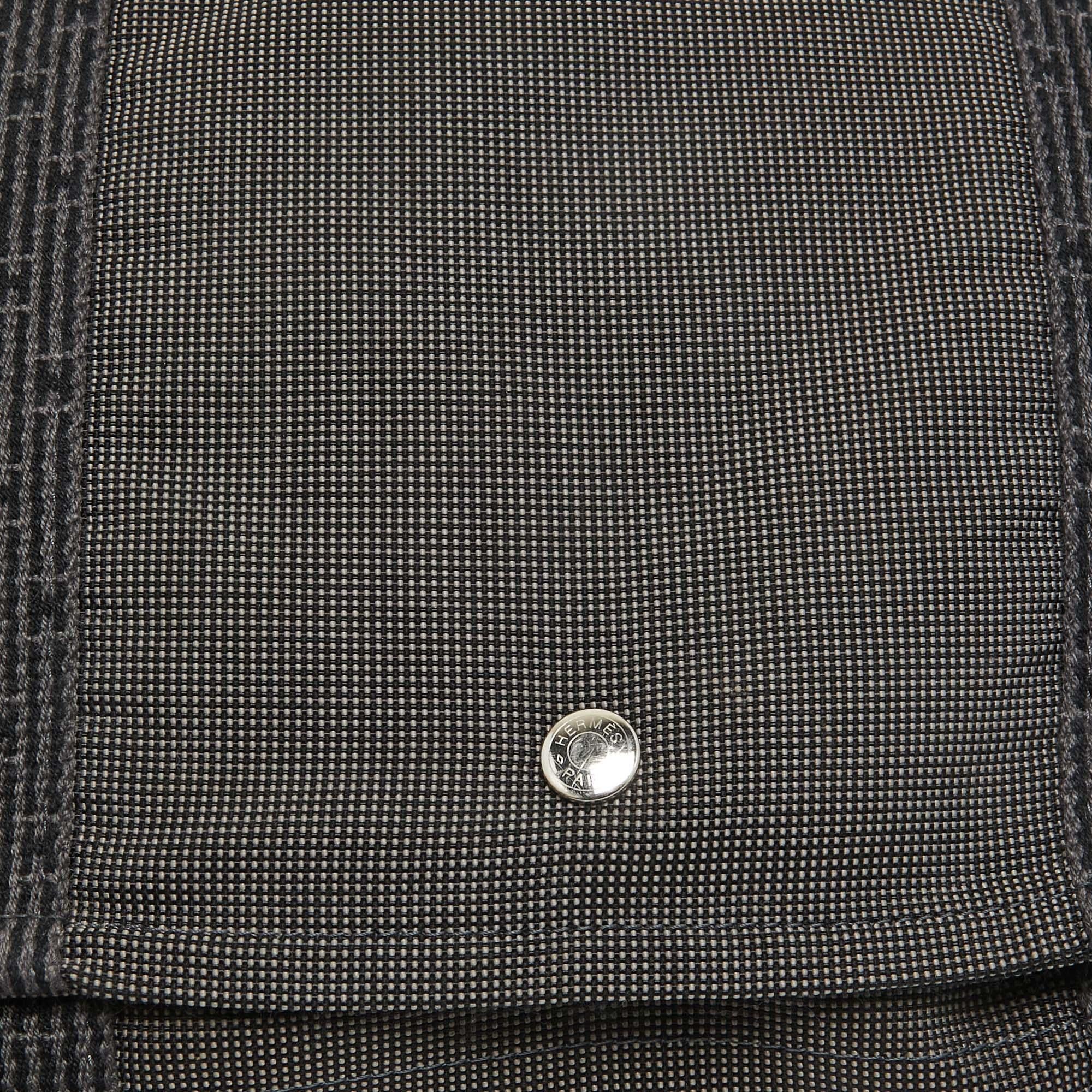 Hermes Grey Canvas Fourre Tout Besace Messenger Bag 2
