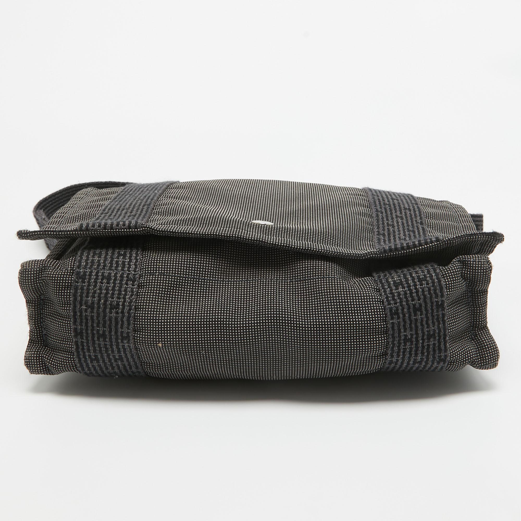 Hermes Grey Canvas Fourre Tout Besace Messenger Bag 3