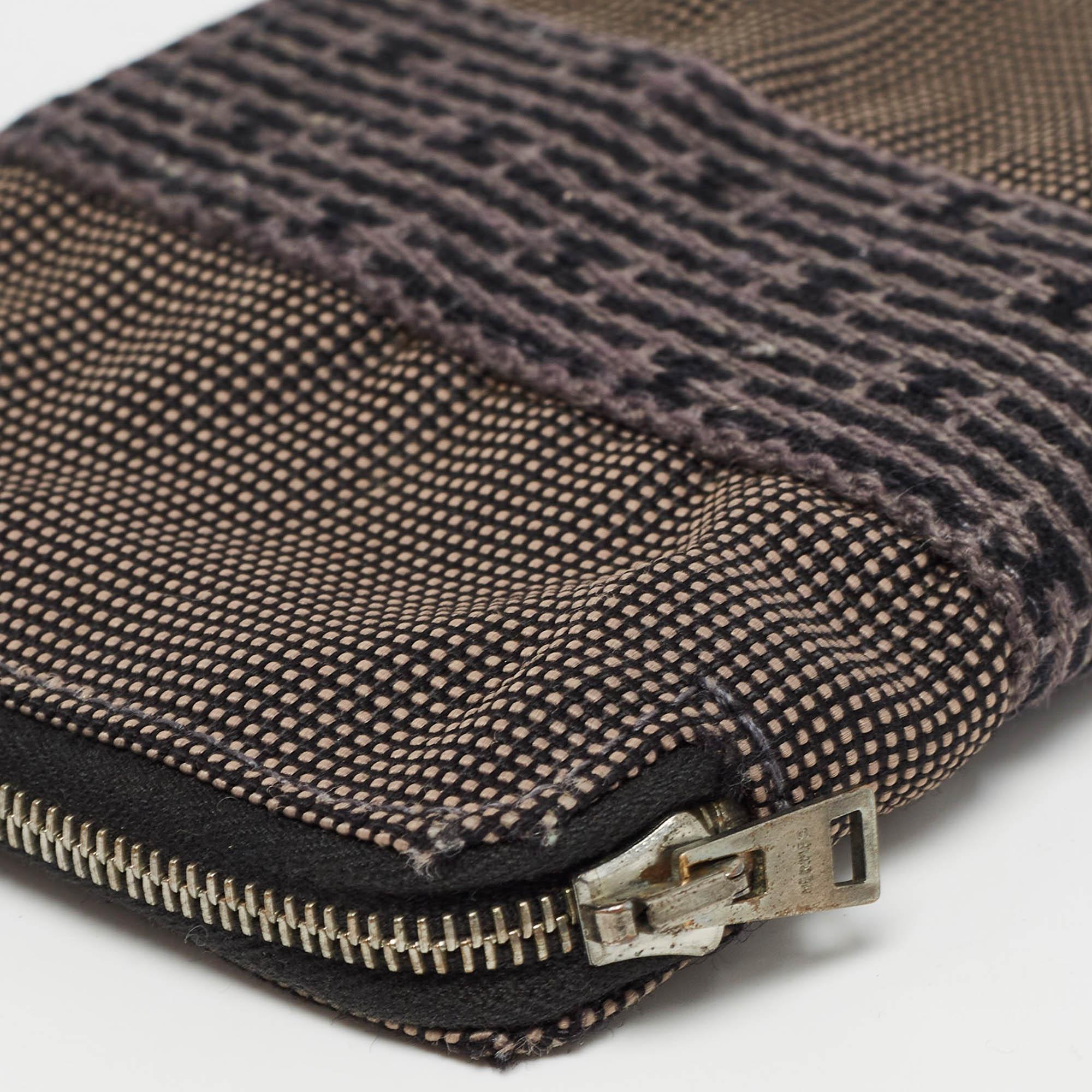 Hermes Grey Canvas Herline Zip Wallet 4