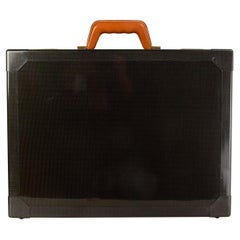 Retro HERMES grey Carbon Fiber Vache Naturelle ESPACE 48 Briefcase Bag LIMTED EDITION