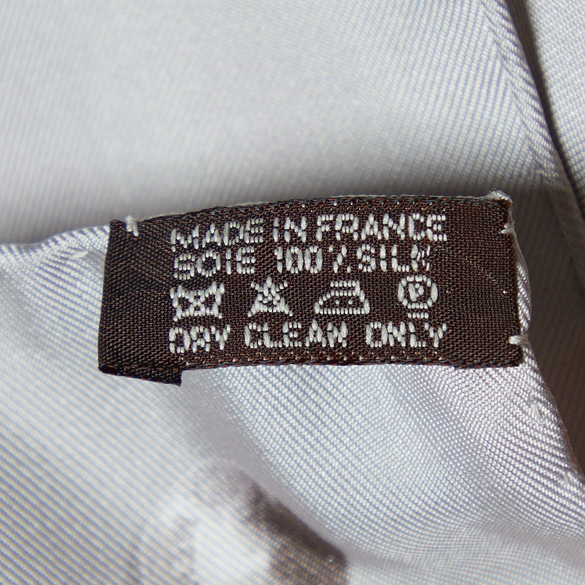 Gray Hermès Grey Cheval de Legende Printed Silk Square Scarf