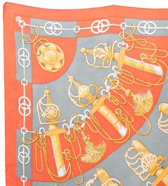 Hermes Grey Cliquetis by J Abadie Silk Scarf