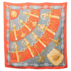 Hermes Grey Cliquetis by J Abadie Silk Scarf
