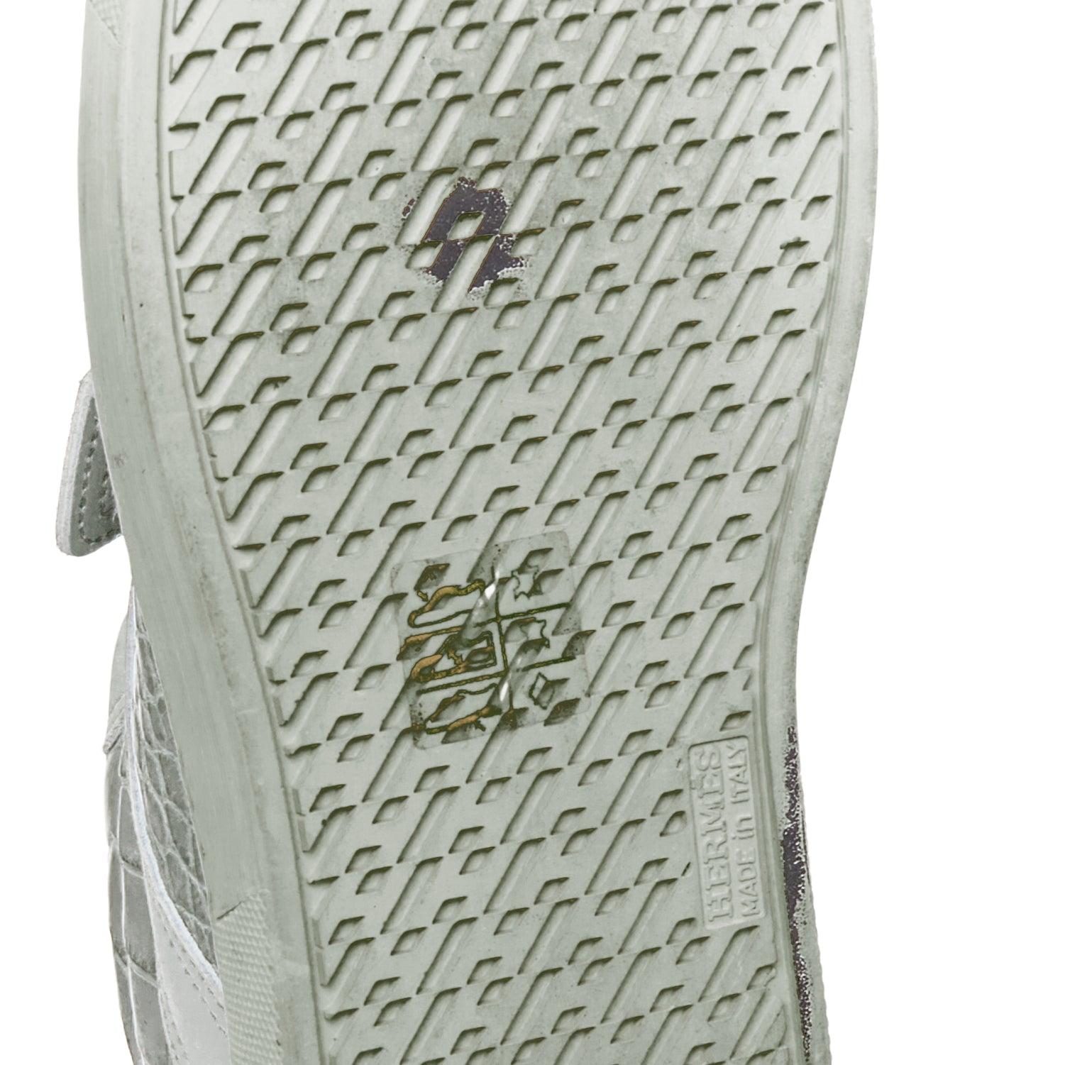 HERMES grey croc leather colorblock high top sneaker EU41.5 Kanye West For Sale 5