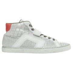 HERMES grey croc leather colorblock high top sneaker EU41.5 Kanye West