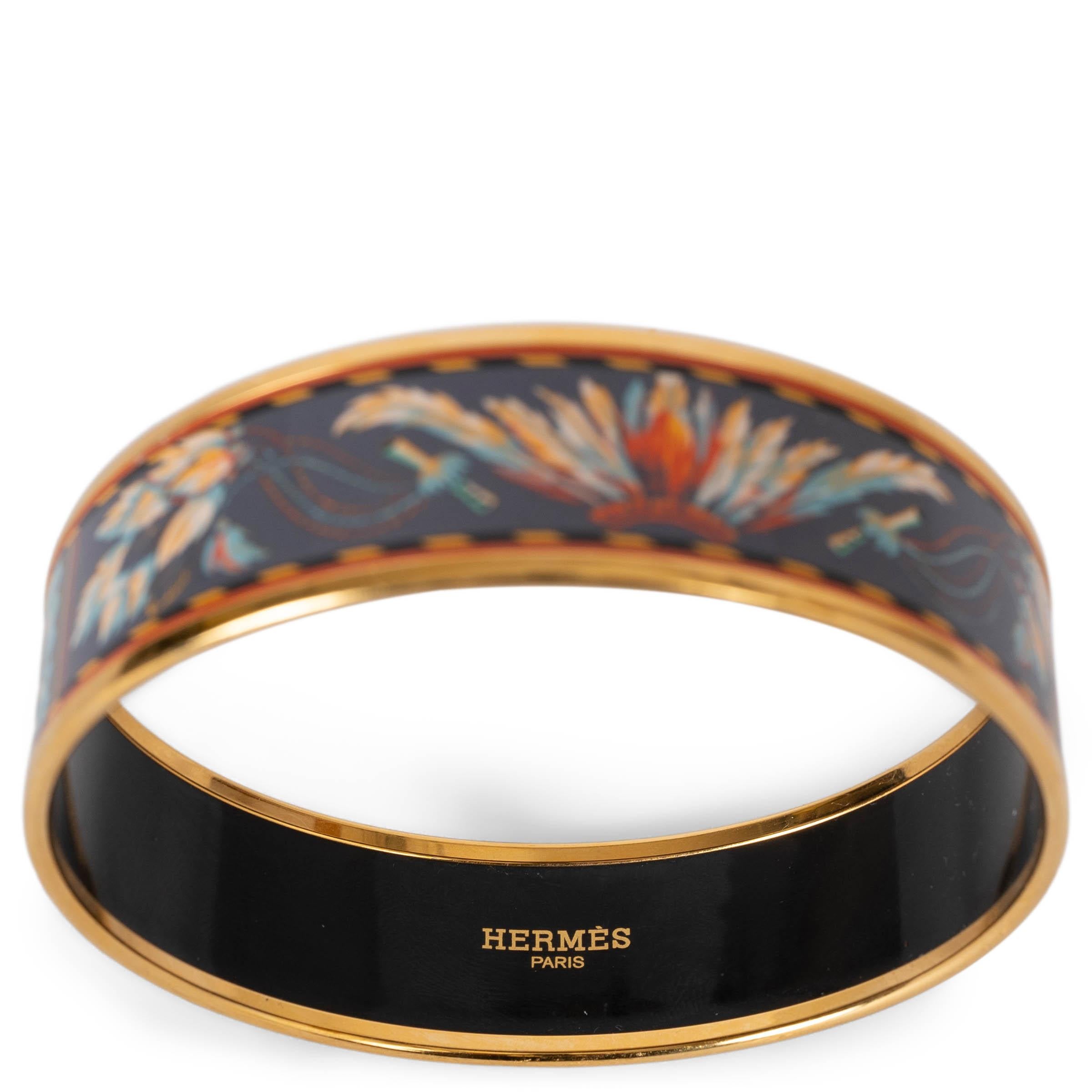 HERMES grey enamel BRAZIL WIDE BANGLE 70 Bracelet 1