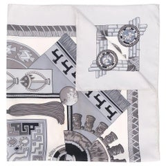 Hermès Grey Geometric Print Scarf