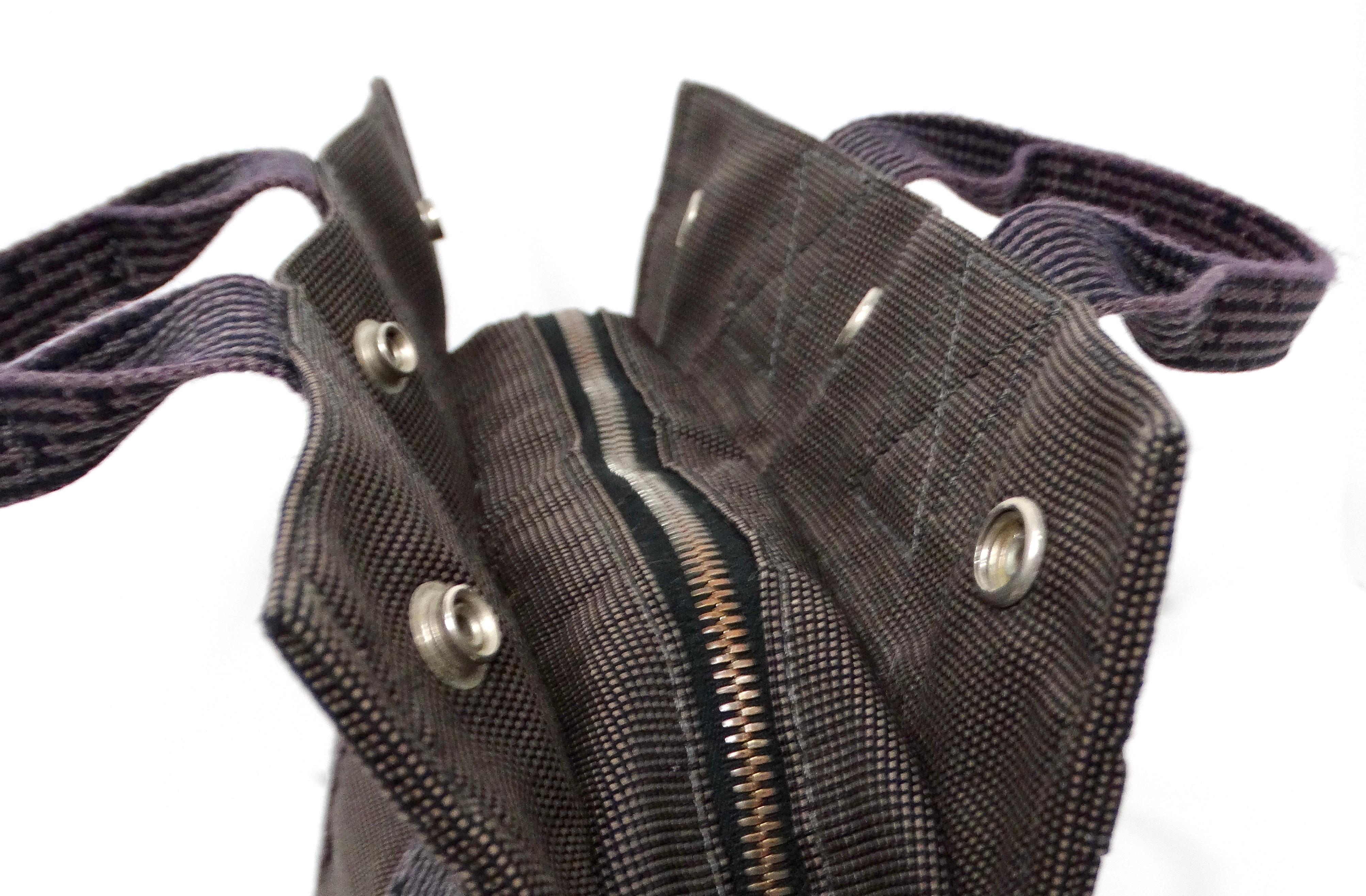 Hermes Grey Herline Cloth Mini Tote Bag circa 1990-2000 For Sale 5